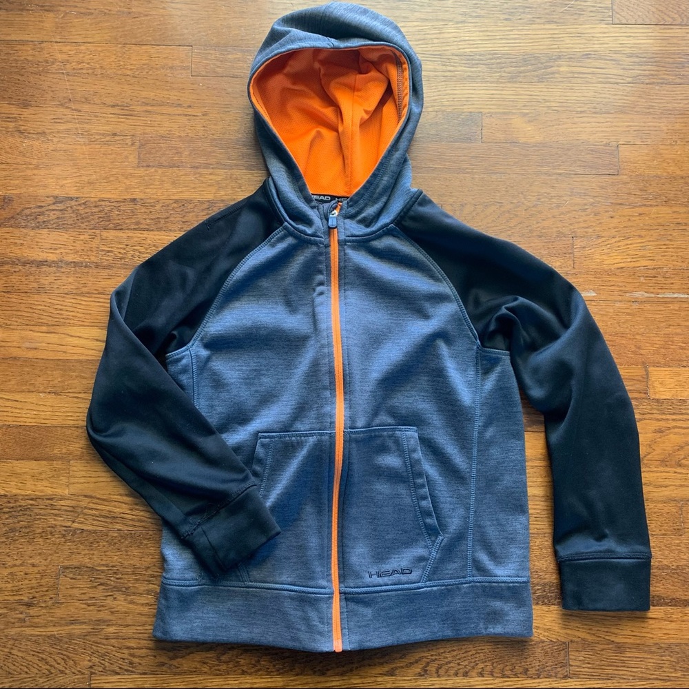 Head Boy’s Hooded Jacket Gray & Black Size Small